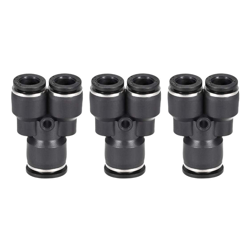 [Australia - AusPower] - uxcell Plastic Connect Y Splitter Push to Tube Fittings 12mm X 10mm OD Push Lock 3pcs 