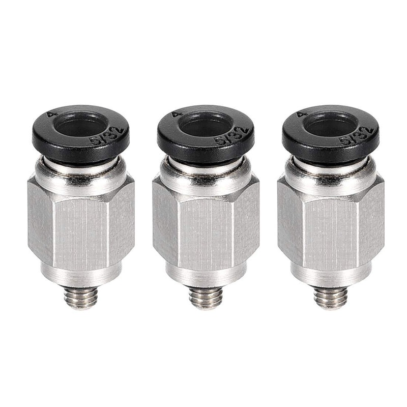 [Australia - AusPower] - uxcell Straight Pneumatic Push to Quick Connect Fittings M3 Male X 4mm Tube OD Silver Tone 3pcs 