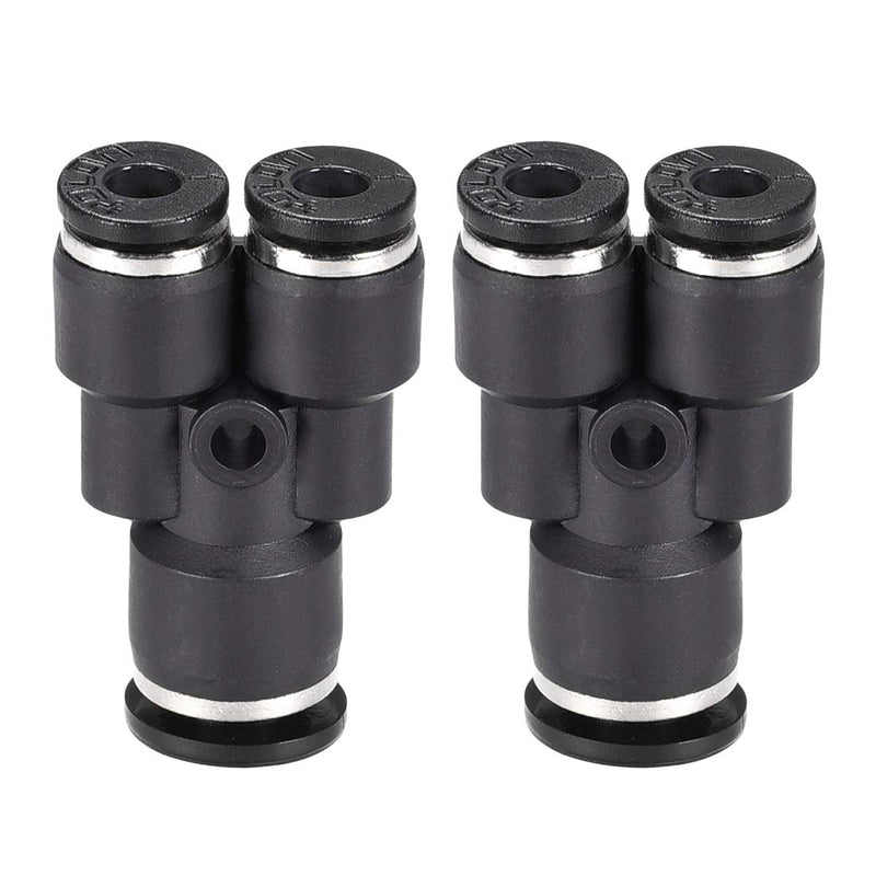 [Australia - AusPower] - uxcell Plastic Connect Y Splitter Push to Tube Fittings 6mm X 4mm OD Push Lock 2pcs 