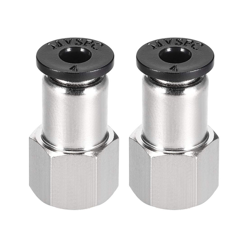 [Australia - AusPower] - uxcell Push to Connect Tube Fitting Adapter 4mm Tube OD X 1/8 NPT Female Straight Pneumatic Connecter Connect Pipe Fitting 2pcs 