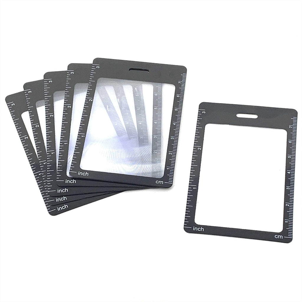 [Australia - AusPower] - 6 Credit Card Size 3X Magnifiers, Each Magnifier for Reading has 3X Fresnel Lens, Use as 3X Magnifying Glass, Pocket Magnifier, Reading Magnifier for Menus or as Accessory for ID Badge Holder Lanyards 