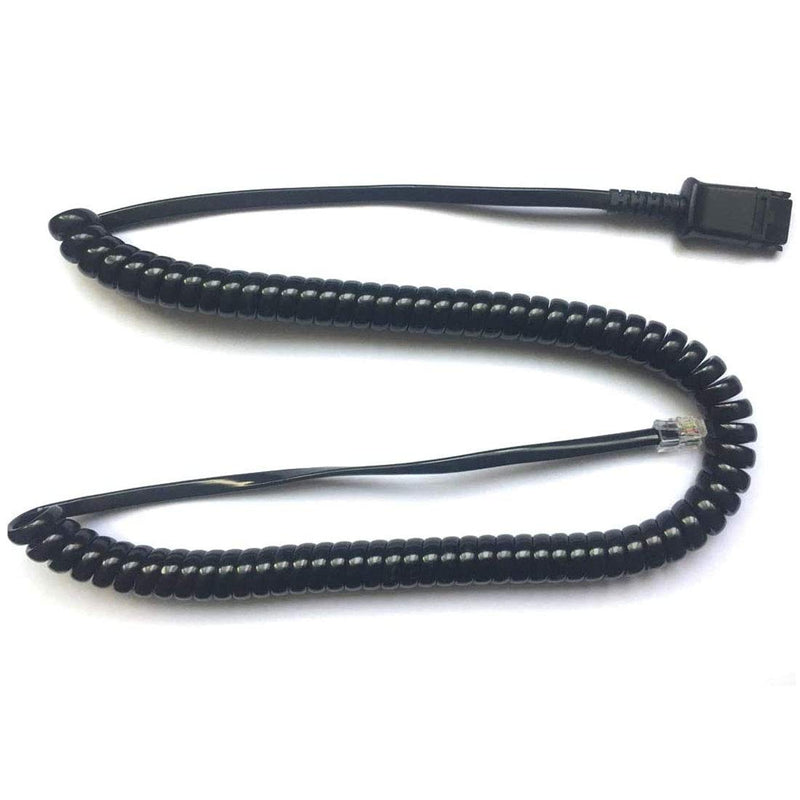 [Australia - AusPower] - New RJ9 to QD Adapter Cable RJ-9 Quick Disconnect Cable Coil Cord Compatible with Plantronics M12 QD Headsets Connects to Cisco Models 7940 7941 7942 7945 7960 7961 7962 7965 7970 7975 