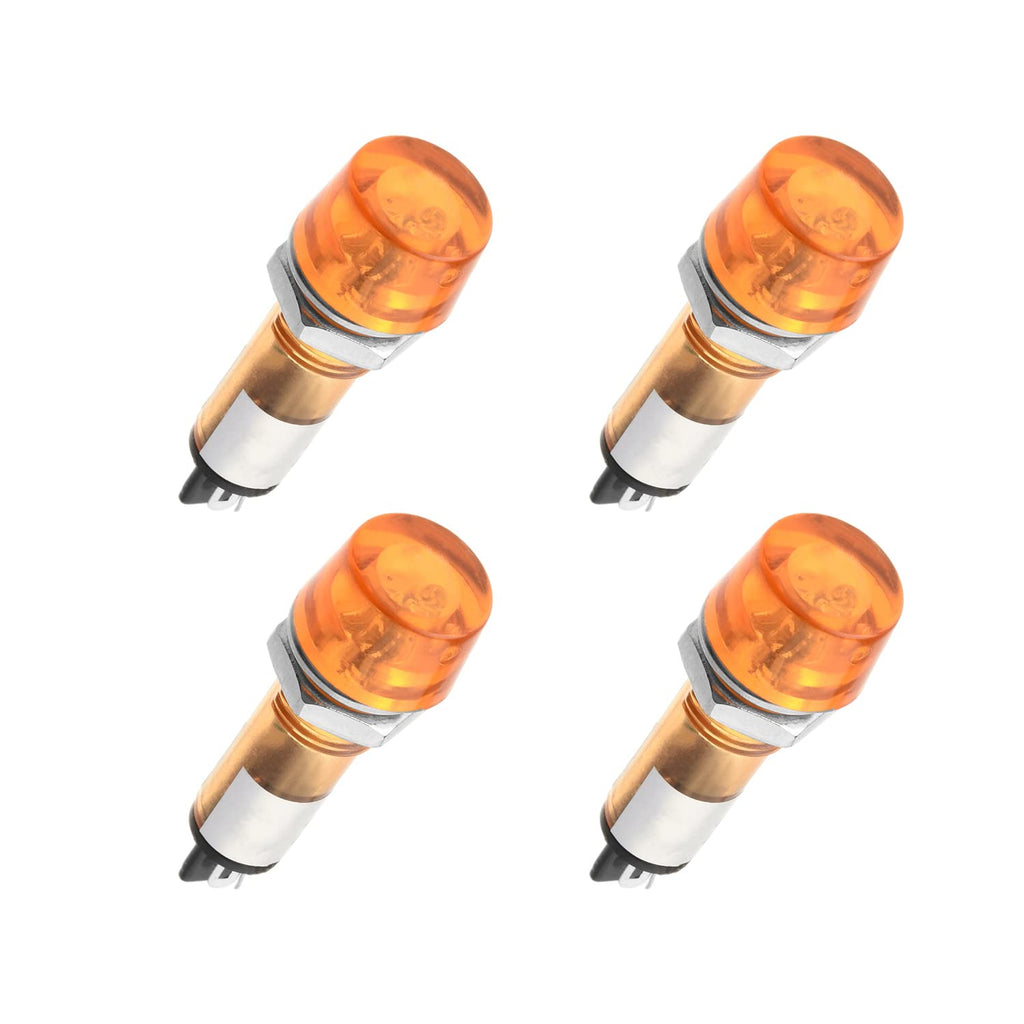 [Australia - AusPower] - Othmro Signal Indicator Dash Light DC 220V, Neon LED Bulbs XD10-3 Yellow, 40mm 1.57inch Plastic Shell Panel Mount Signal Pilot Dash Directional Lights 10pcs 