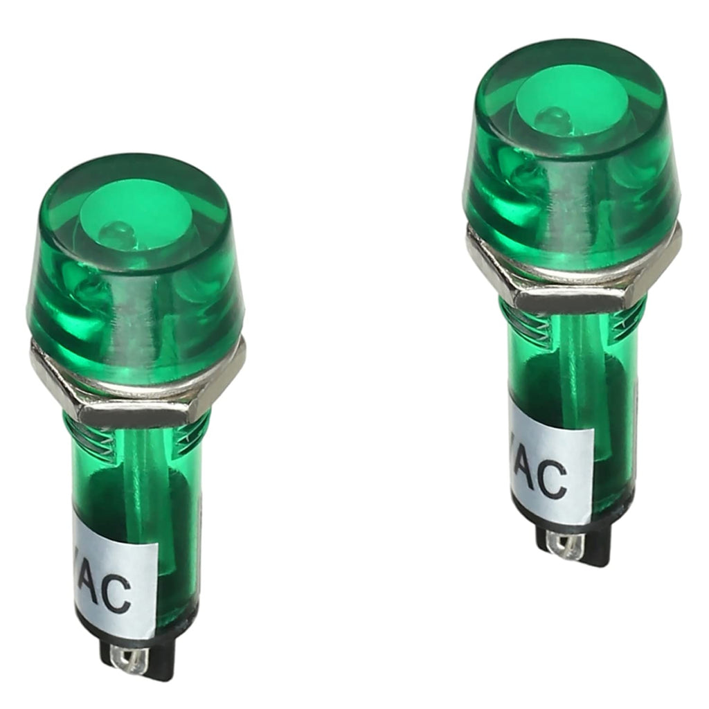 [Australia - AusPower] - Othmro Signal Indicator Dash Light DC 220V, Neon LED Bulbs XD10-3 Pure Green, 40mm 1.57inch Plastic Shell Panel Mount Signal Pilot Dash Directional Lights 10pcs 