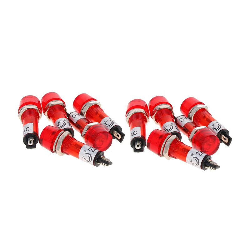 [Australia - AusPower] - Othmro Signal Indicator Dash Light DC 220V, Neon LED Bulbs XD10-3 Red, 40mm 1.57inch Plastic Shell Panel Mount Signal Pilot Dash Directional Lights 10pcs 