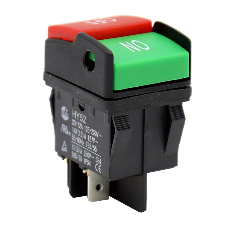 [Australia - AusPower] - Industrial Electric Push Button Switches,Rocker Switches,HY52 Equipment Push Button For Mechanical Device Switch 4 Pins With Light Safety 20/12 A, 125/250 V 