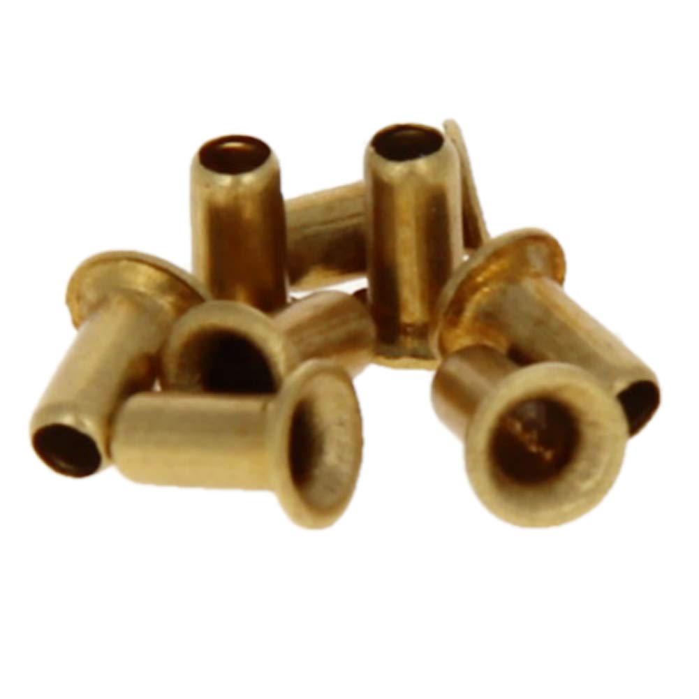 [Australia - AusPower] - MroMax 200PCS Hollow Rivet 0.2" x 0.1"(Length x Outer Diameter) Through Hole Copper Hollow Rivets Grommets Double-Sided Circuit Board PCB 