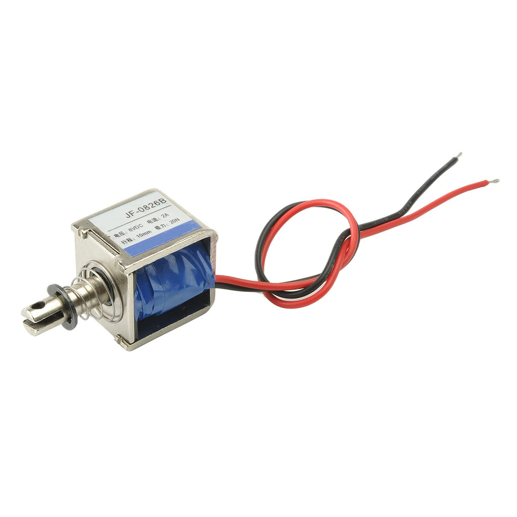 [Australia - AusPower] - Fielect DC 6V 20N Push Pull Type Solenoid Electromagnet, 2A 12W 10mm Stroke Open Frame Solenoid Electromagnet Linear Motion, JF-0826B-6V Model: JF-0826B-6V 