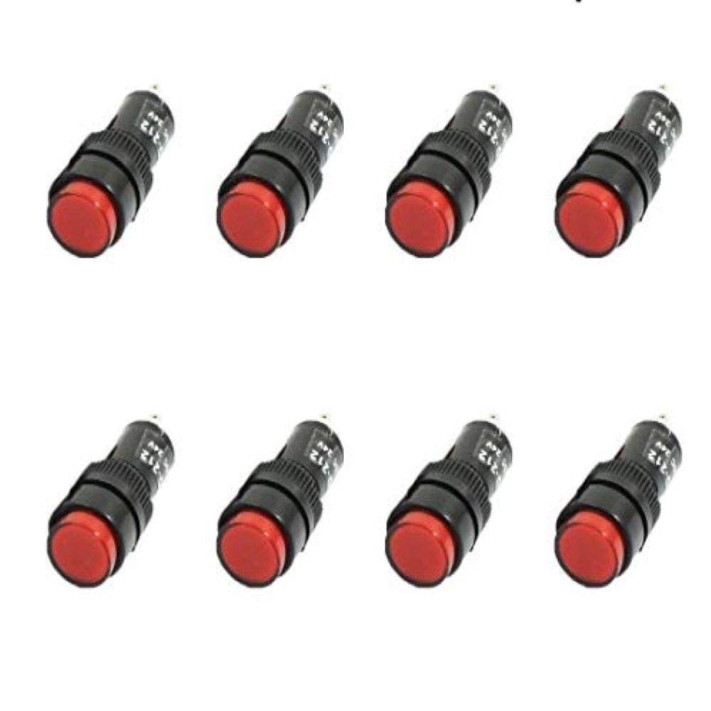 [Australia - AusPower] - Othmro Signal Indicator Dash Light DC 220V, Neon LED Bulbs NXD-21 Red, 35mm 1.38inch Plastic Shell Panel Mount Signal Pilot Dash Directional Lights 8pcs AC 220V 8pcs 