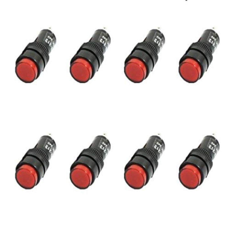 [Australia - AusPower] - Othmro Signal Indicator Dash Light DC 220V, Neon LED Bulbs NXD-21 Red, 35mm 1.38inch Plastic Shell Panel Mount Signal Pilot Dash Directional Lights 8pcs AC 220V 8pcs 