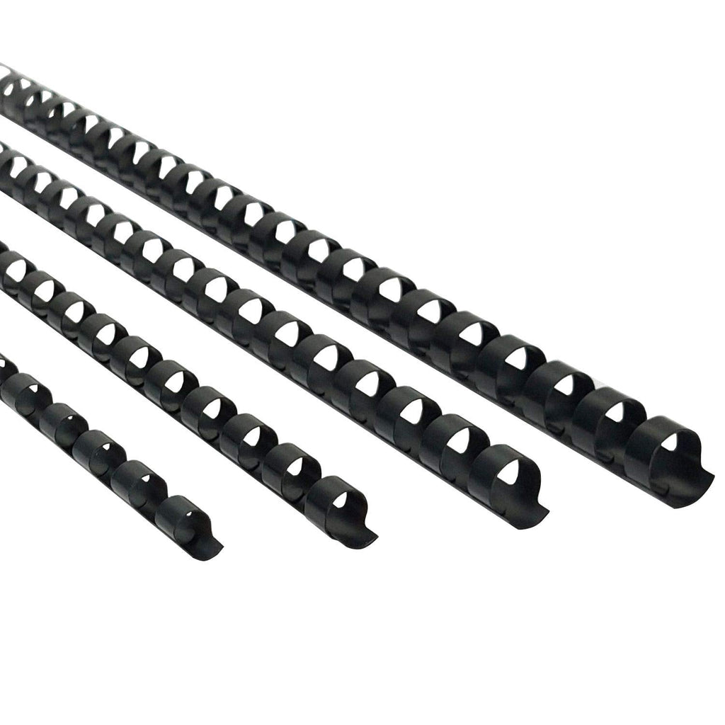[Australia - AusPower] - Rayson CR681012-BK Plastic Comb Binding Ring, 1/4in,5/16in,3/8in,1/2in, 19-Ring, Black Comb Spines, Multi-Size Pack of 100 