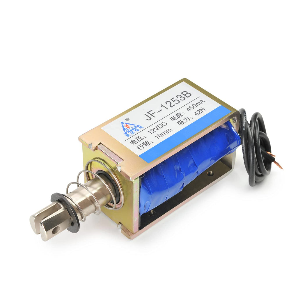 [Australia - AusPower] - Fielect DC 12V 1A 42N 10mm Stroke Push Pull Solenoid Electromagnet, Open Frame Solenoid, Linear Motion, JF-1253B-12V Model: JF-1253B-12V 