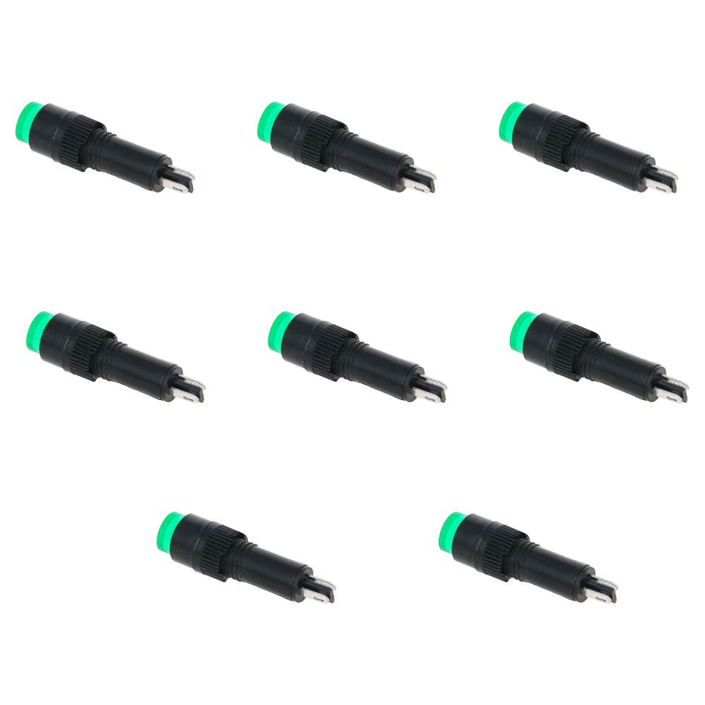 [Australia - AusPower] - Othmro Signal Indicator Dash Light DC 24V, Neon LED Bulbs NXD-21 Green, 35mm 1.38inch Plastic Shell Panel Mount Signal Pilot Dash Directional Lights 8pcs 