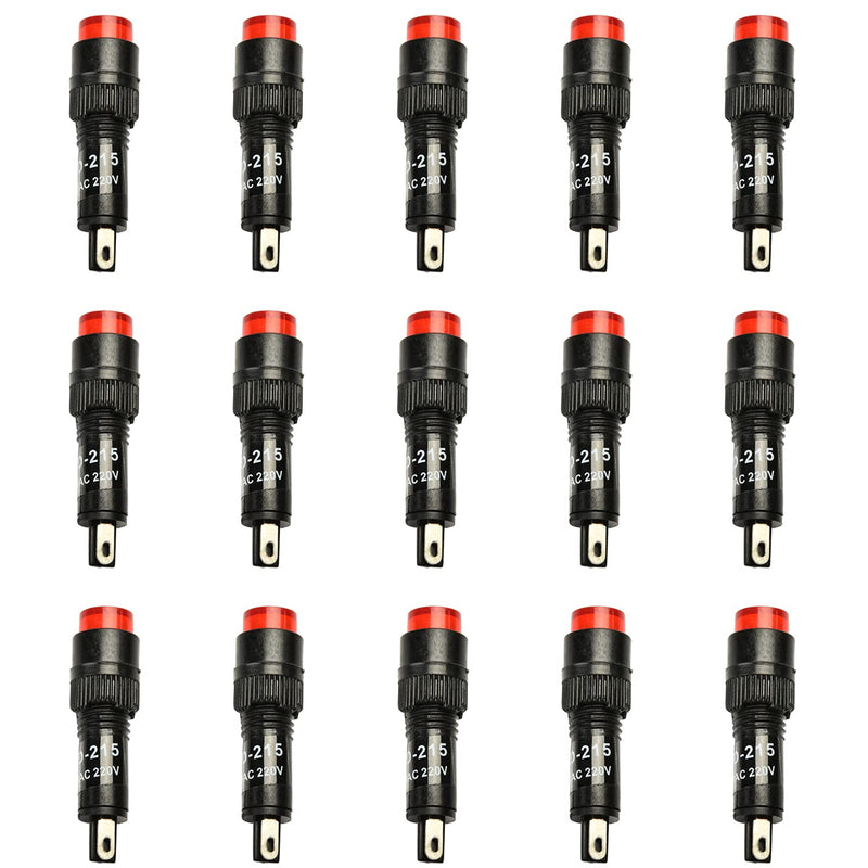 [Australia - AusPower] - Othmro Signal Indicator Dash Light DC 220V, Neon LED Bulbs NXD-21 Red, 35mm 1.38inch Plastic Shell Panel Mount Signal Pilot Dash Directional Lights 20pcs 