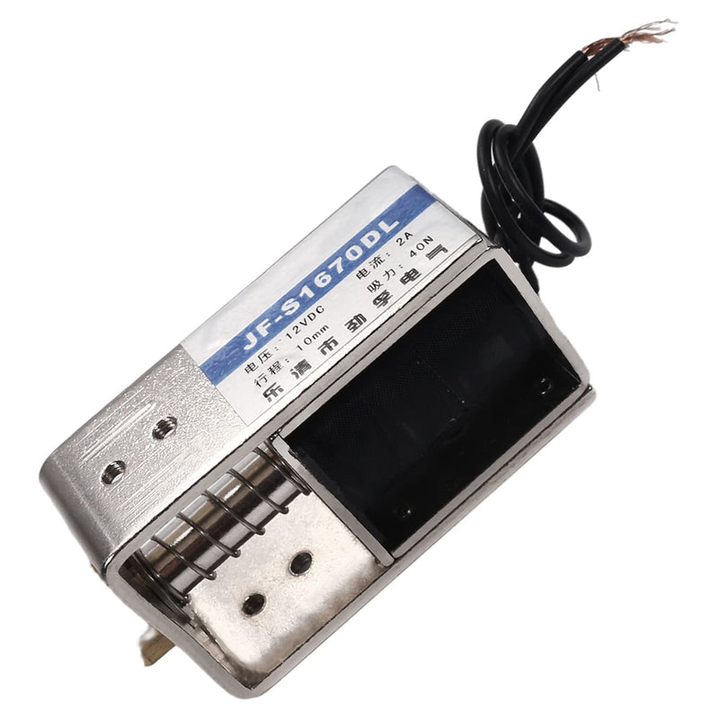 [Australia - AusPower] - Fielect DC 12V 40N Pull Type Solenoid Electromagnet, 0.4A 4.8W, Open Frame Type Solenoid Electromagnet Linear Motion, JF-S1670DL Models : JF-S1670DL-12V 