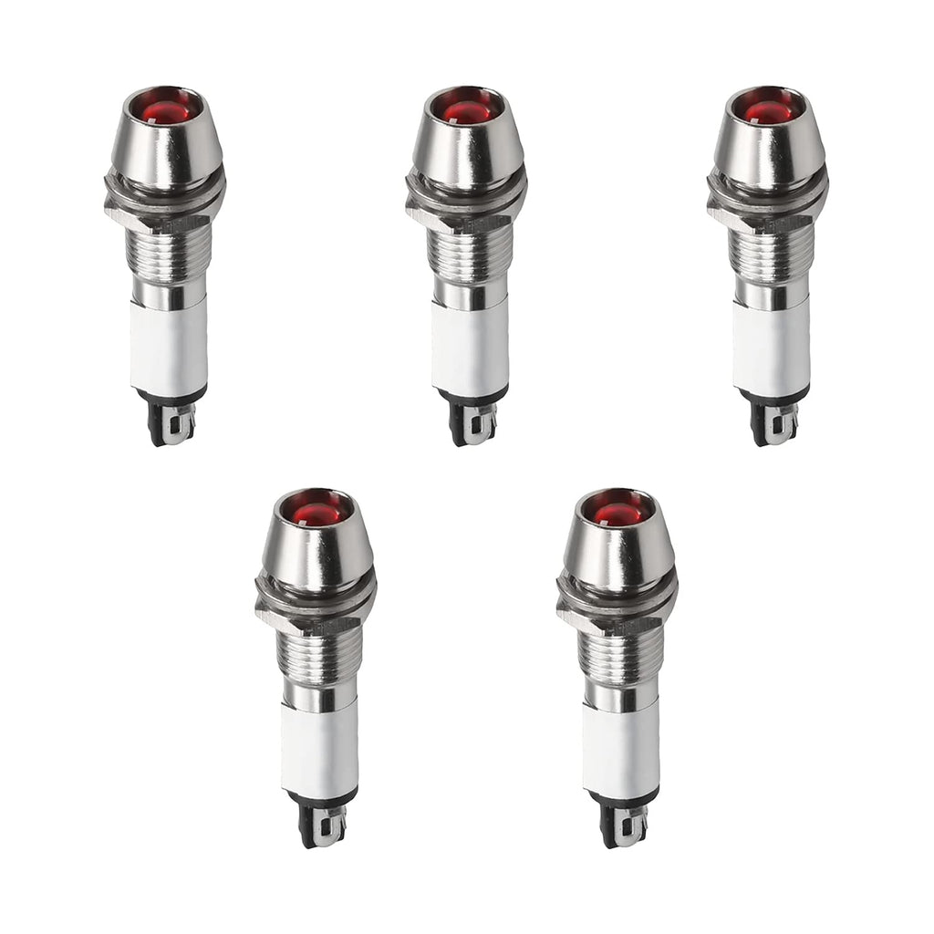 [Australia - AusPower] - Othmro Signal Indicator Dash Light DC 110V, Neon Lamp LED Bulbs XD8-1 Red, 36mm 1.42inch Metal Shell Panel Mount Signal Pilot Dash Directional Lights 5pcs 