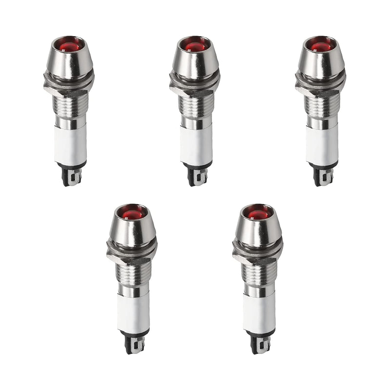 [Australia - AusPower] - Othmro Signal Indicator Dash Light DC 110V, Neon Lamp LED Bulbs XD8-1 Red, 36mm 1.42inch Metal Shell Panel Mount Signal Pilot Dash Directional Lights 5pcs 