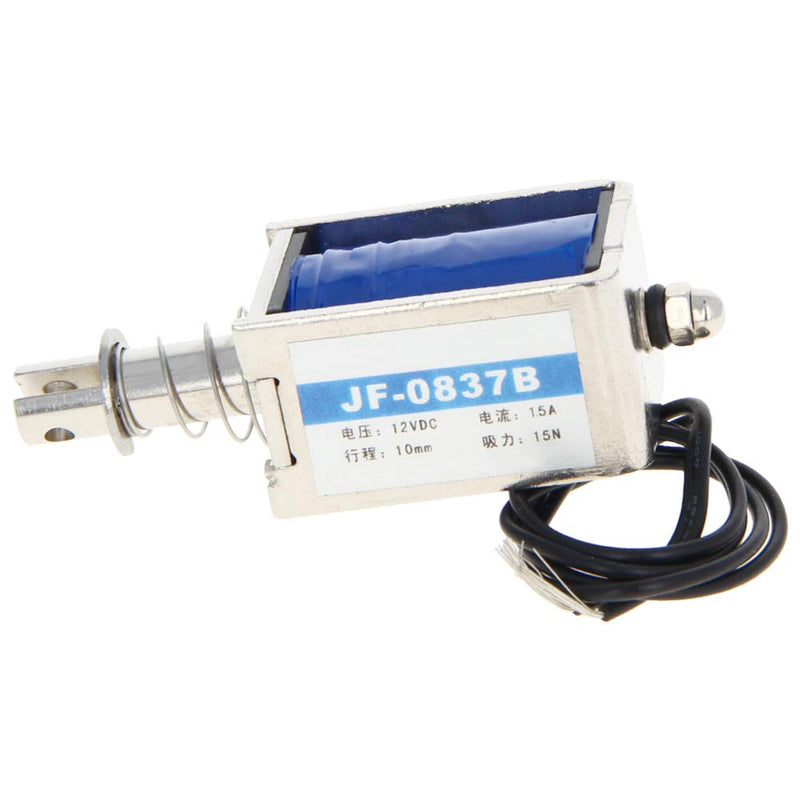 [Australia - AusPower] - Fielect DC 12V 0.4LB Push Pull Type Open Frame Solenoid Electromagnet Linear Motion,1A 12W JF-0837B-12V 1Pcs Models : JF-0837B-12V 