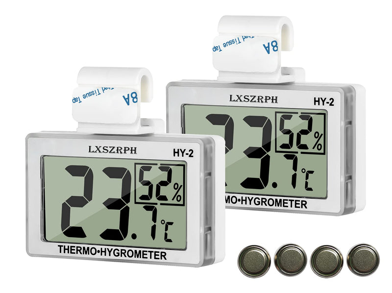 [Australia - AusPower] - GXSTWU Reptile Hygrometer Thermometer LCD Display Digital Reptile Tank Hygrometer Thermometer with Hook Temperature Humidity Meter Gauge for Reptile Tanks, Terrariums, Vivarium 2 packs 