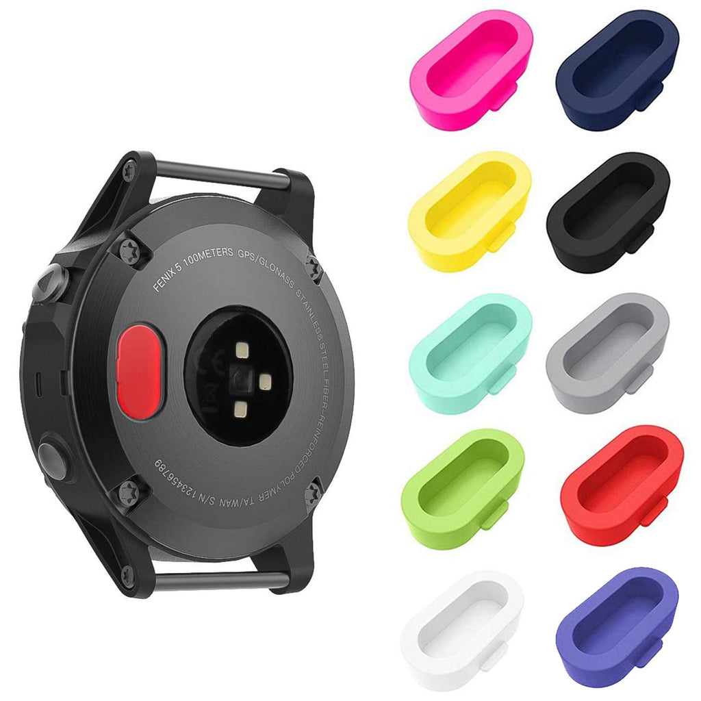 [Australia - AusPower] - HJYuan 10 Pack Dust Plug Compatible with Garmin Fenix 5/5S/5X/6/6S/6X/6 Pro/6S Pro/6X Pro/Forerunner 935/Vivoactive 3/4/4S Smartwatch Silicone Charger Port Protector Anti Dust Plugs Caps, Multi Colors 