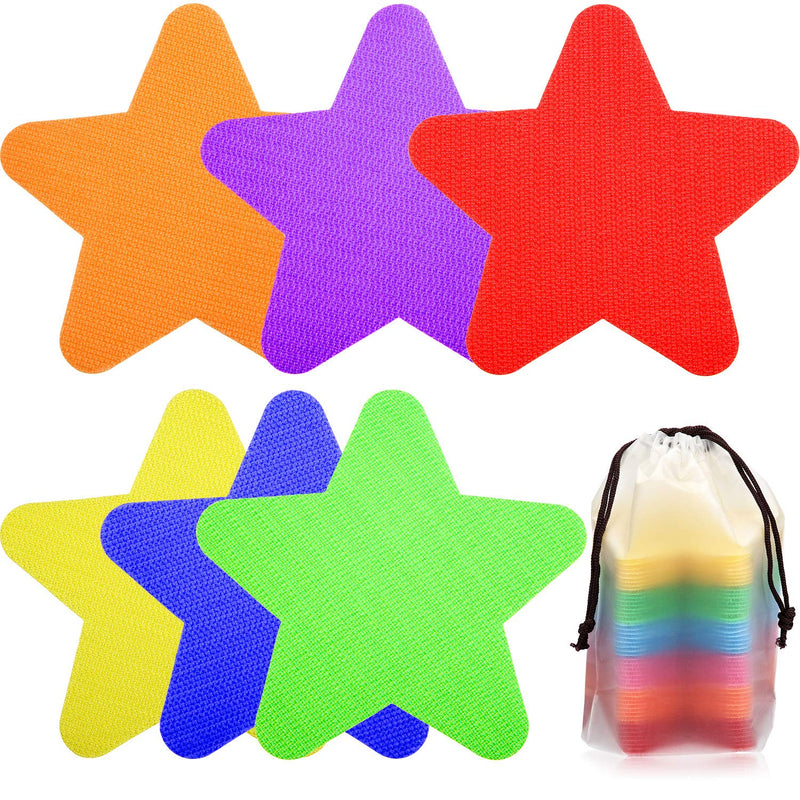 [Australia - AusPower] - 48 Pieces Stars Shape Carpet Spot Markers 4 Inch School Teachers Classroom Floor Color Marker Star Carpet Magic Mark for Kindergarten and Preschool 