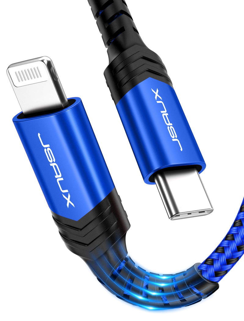 [Australia - AusPower] - USB C to Lightning Cable 4FT, JSAUX [Apple MFi Certified] iPhone 13 Charging Cable USB-C iPhone Cable for iPhone 13/13 Pro/13 Pro Max/12/12 Mini/12 Pro/11 Pro Max/X/XS/XR/8, iPad 8th 2020-Blue Blue 