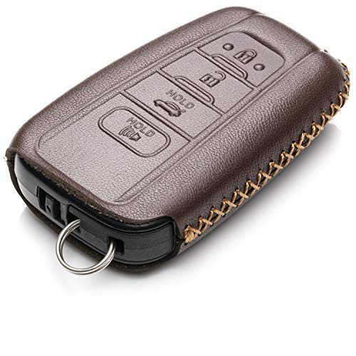 [Australia - AusPower] - YaaGoo for Toyota c-hr Camry Prius Leather Smart Key Key Key-Free Remote Entry fob case Phone Cover with Key fob (4-Button,Brown) 4-Button Brown 