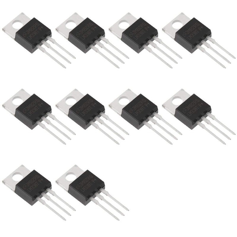 [Australia - AusPower] - Bridgold 10pcs LM338T LM338 338 1.2V to32 V Linear Voltage Regulator 1-Channel,5A 3-Pin TO-220 