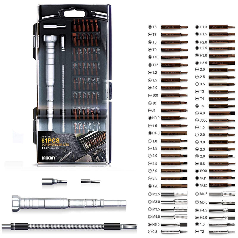 [Australia - AusPower] - Precision Screwdriver Kit 61 PCS Mini Small S-2 Magnetic Screwdriver Set Repair Kit for Macbook, iPhone, PC, Laptop, Xbox, PS4 