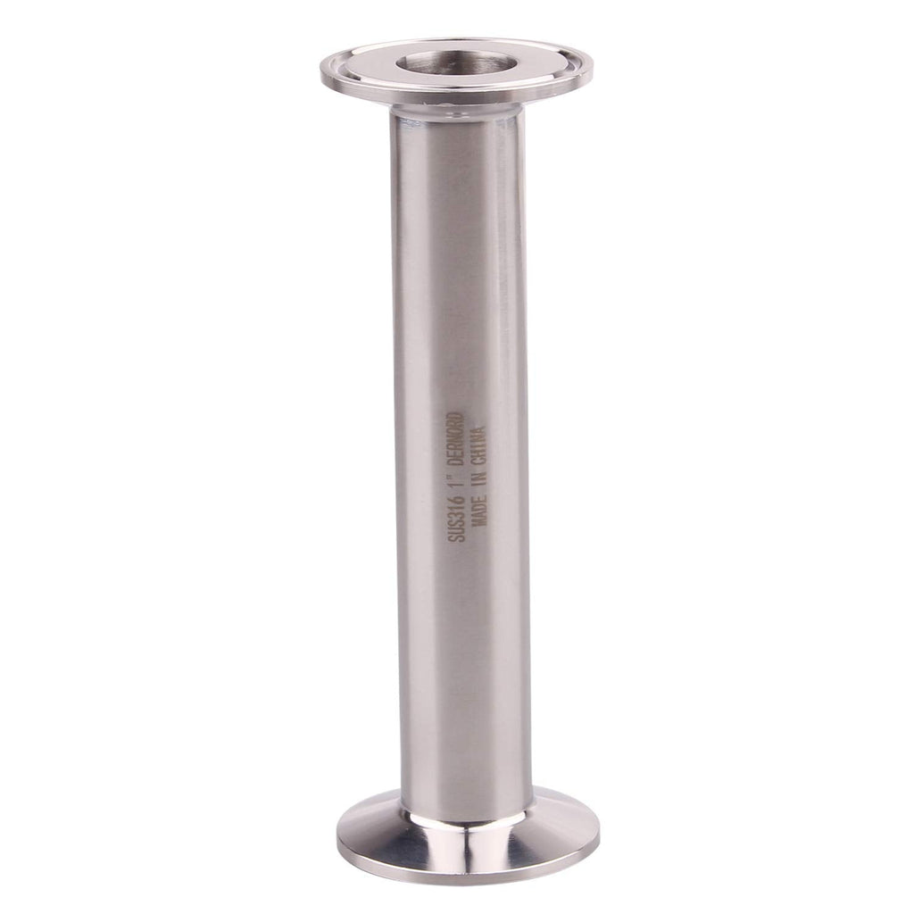 [Australia - AusPower] - DERNORD Sanitary Tri Clamp Tube Stainless Steel 304 with 1.5 inch Tri Clamp 1 inch Tube OD (Tube Length: 6Inch /152 MM) Tube Length: 6Inch /152 MM 