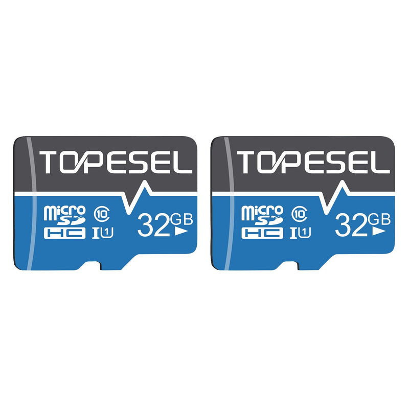 [Australia - AusPower] - TOPESEL 32GB Micro SD Card 2 Pack Memory Cards Micro SDHC UHS-I TF Card Class 10 for Camera/Drone/Dash Cam(2 Pack U1 32GB) 2pack 