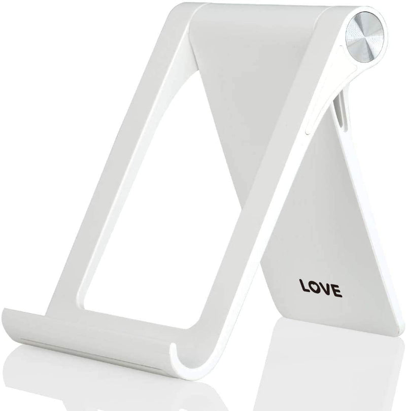 [Australia - AusPower] - LOVE Cell Phone Stand Holder - Portable Foldable Adjustable Destop Phone Holder Cradle Dock for iPhone All Smart Phones - Great Gifts (1 Pack, White) 1 Pack 