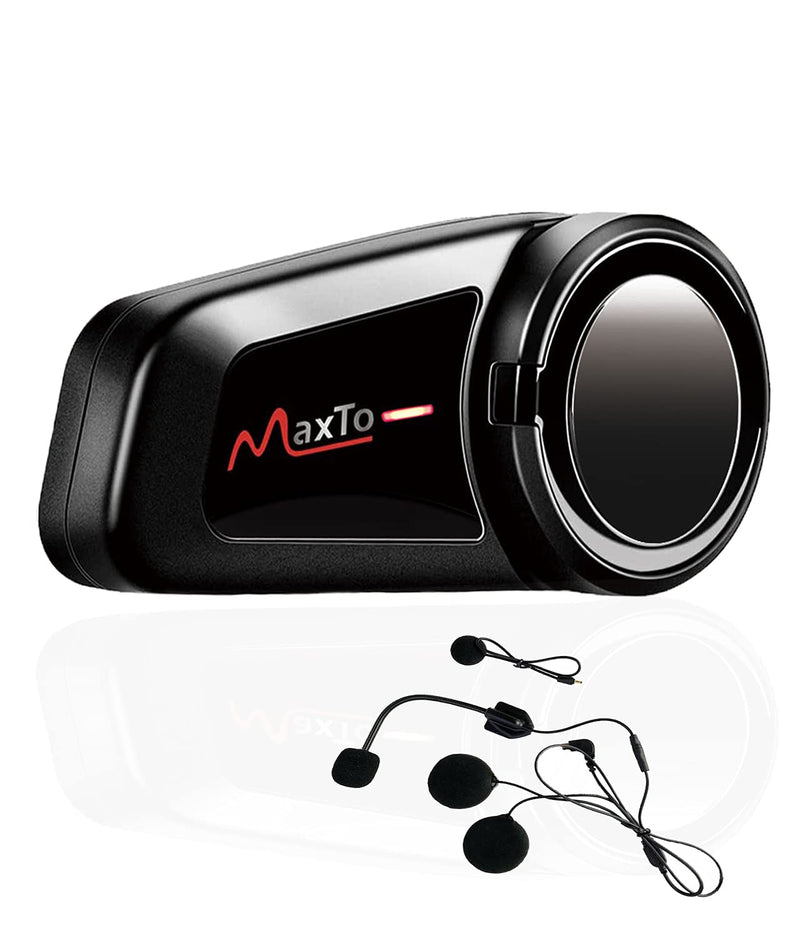 [Australia - AusPower] - Maxto Motorcycle Bluetooth Headset, M2 Group Motorbike Helmet Communication Systems 6-Way BT5.0 Waterproof Intercom 1000M Range with FM Radio,Siri,Voice dial for Ski/ATV/Full/Half Face(2 in 1 Mic) M2 1Pack 