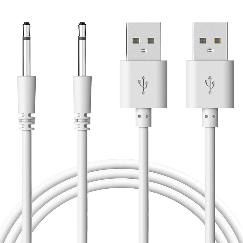 [Australia - AusPower] - 2 Pack Replacement DC Charging Cable 2.5mm USB Adapter Cord Fast Charging Cord, Great for Most Wand Massager 