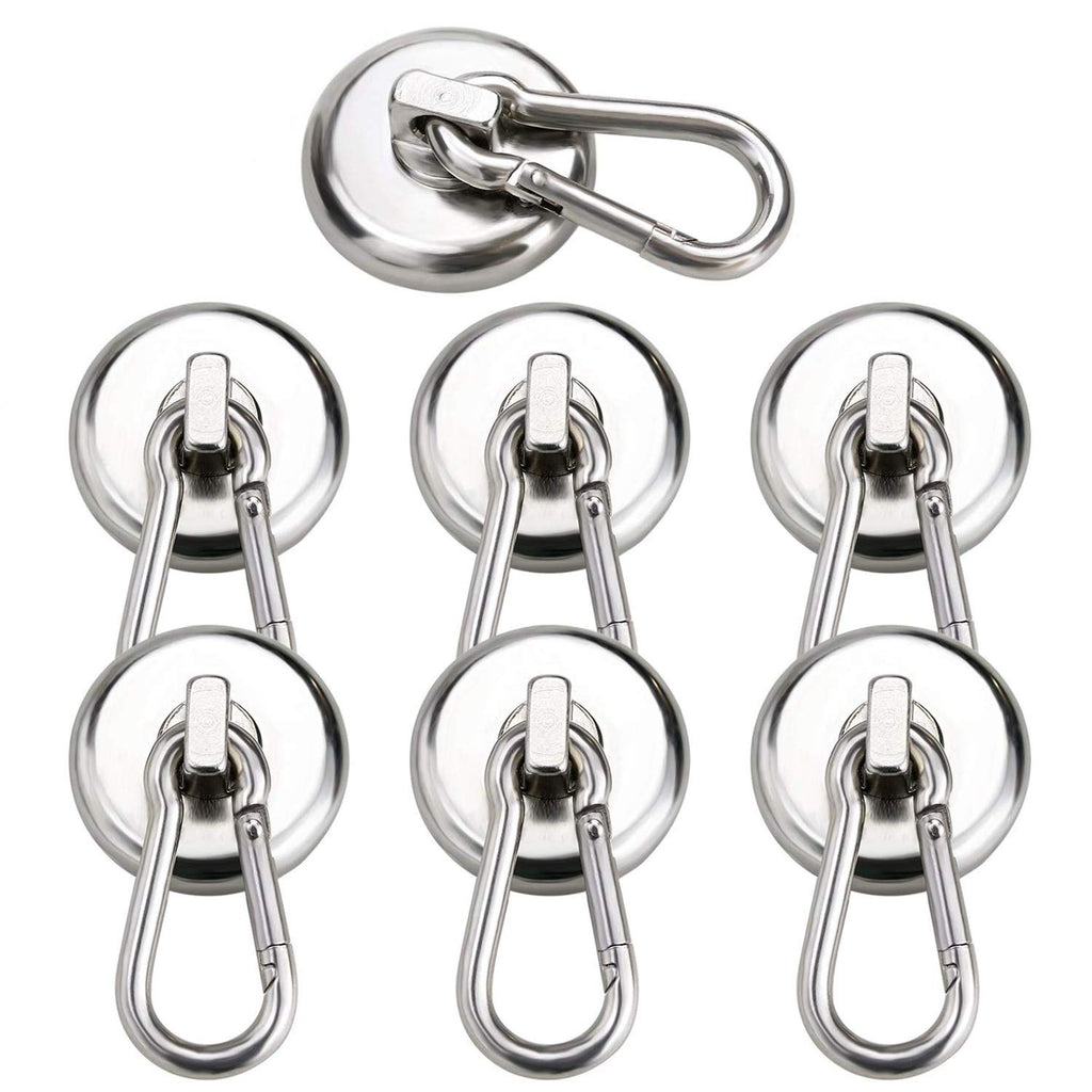 [Australia - AusPower] - DIYMAG Magnetic Hooks,100LBS Strong Heavy Duty Neodymium Magnet Hooks with Swivel Carabiner Hook,Great for Your Refrigerator and Other Magnetic Surfaces,Pack of 7 Swivel Hook 32mm-7P 
