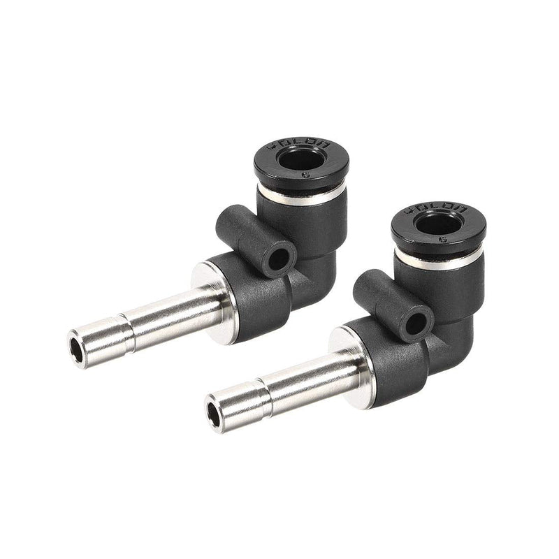 [Australia - AusPower] - uxcell Push to Connect Tube Fitting Plug-in Elbow Pneumatic Air Push Fit Lock Fitting 6mm Tube OD X 6mm Tube Stem 2pcs 