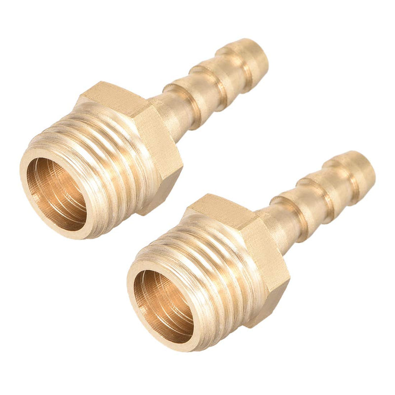 [Australia - AusPower] - uxcell Brass Fitting Connector Metric M14-1.5 Male to Barb Fit Hose ID 6mm 2pcs 