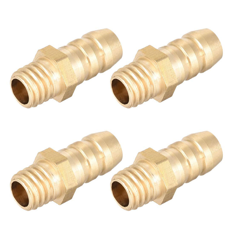 [Australia - AusPower] - uxcell Brass Fitting Connector Metric M6-1 Male to Barb Fit Hose ID 6mm 4pcs 
