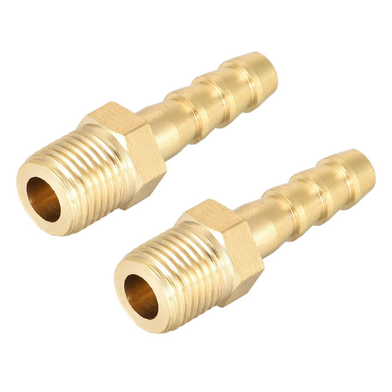 [Australia - AusPower] - uxcell Brass Fitting Connector Metric M10-1 Male to Barb Fit Hose ID 6mm 2pcs 