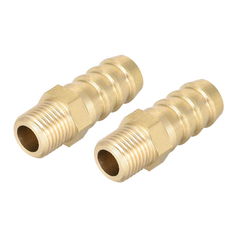 [Australia - AusPower] - uxcell Brass Fitting Connector Metric M10-1 Male to Barb Fit Hose ID 10mm 2pcs 