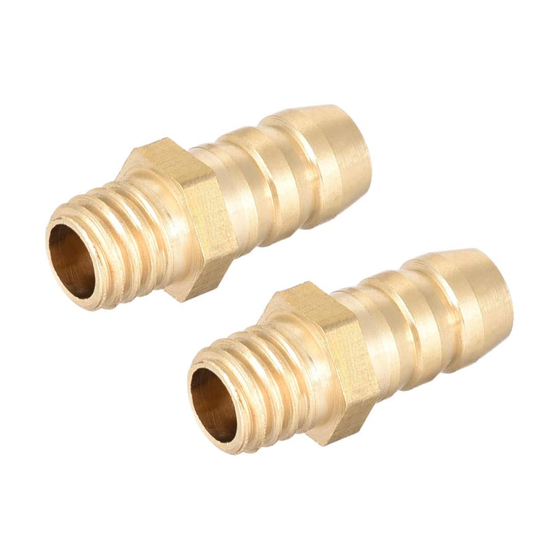 [Australia - AusPower] - uxcell Brass Fitting Connector Metric M6-1 Male to Barb Fit Hose ID 6mm 2pcs 