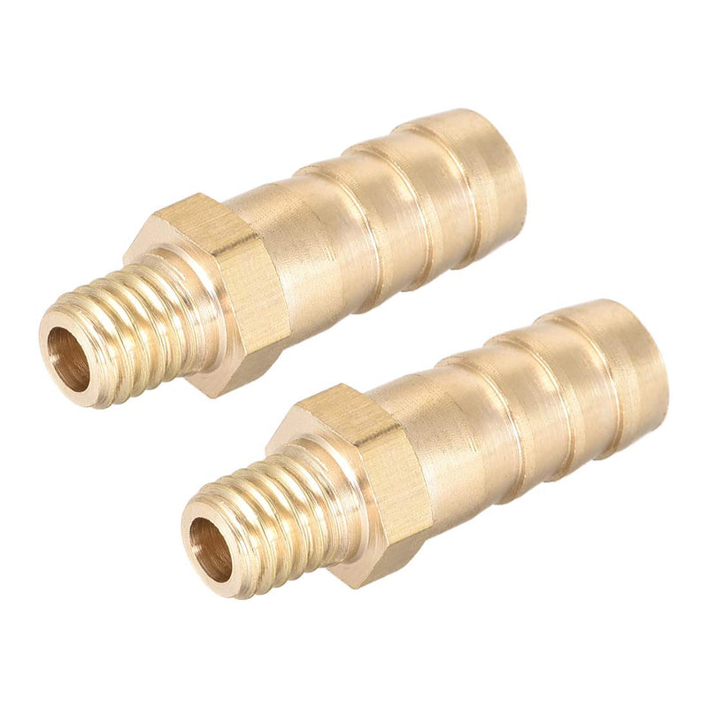 [Australia - AusPower] - uxcell Brass Fitting Connector Metric M8-1 Male to Barb Fit Hose ID 10mm 2pcs 