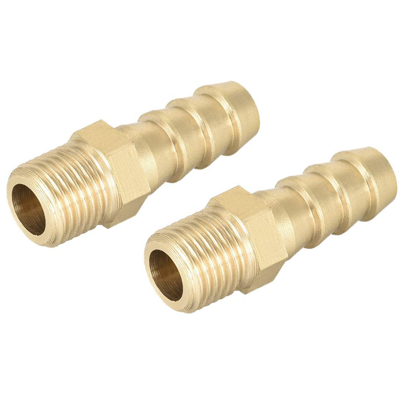 [Australia - AusPower] - uxcell Brass Fitting Connector Metric M10-1 Male to Barb Fit Hose ID 8mm 2pcs 