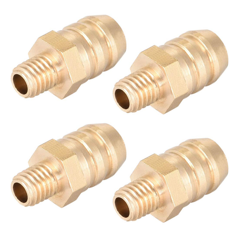 [Australia - AusPower] - uxcell Brass Fitting Connector Metric M5-0.8 Male to Barb Fit Hose ID 8mm 4pcs 
