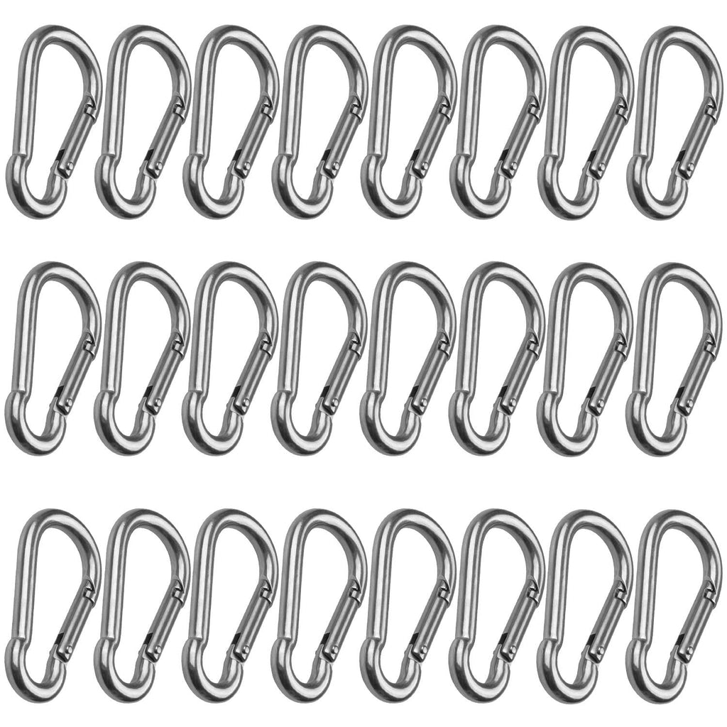 [Australia - AusPower] - CBTONE 25 Pack 2 Inch Spring Snap Hook Stainless Steel 304 Clip Keychain Heavy Duty Quick Link Hook for Camping Fishing Hiking Traveling 