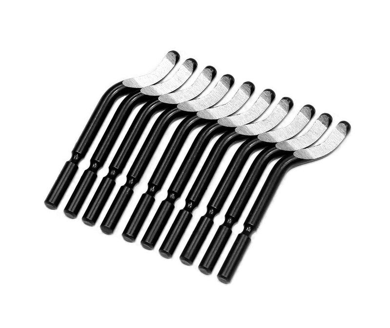 [Australia - AusPower] - Deburring Tool Kit, 10pcs Rotary Deburr Blades Set Without Handle, Great Burr Remover Hand Tool for Wood/Plastic/Aluminum/Copper and Steel (Blades) 