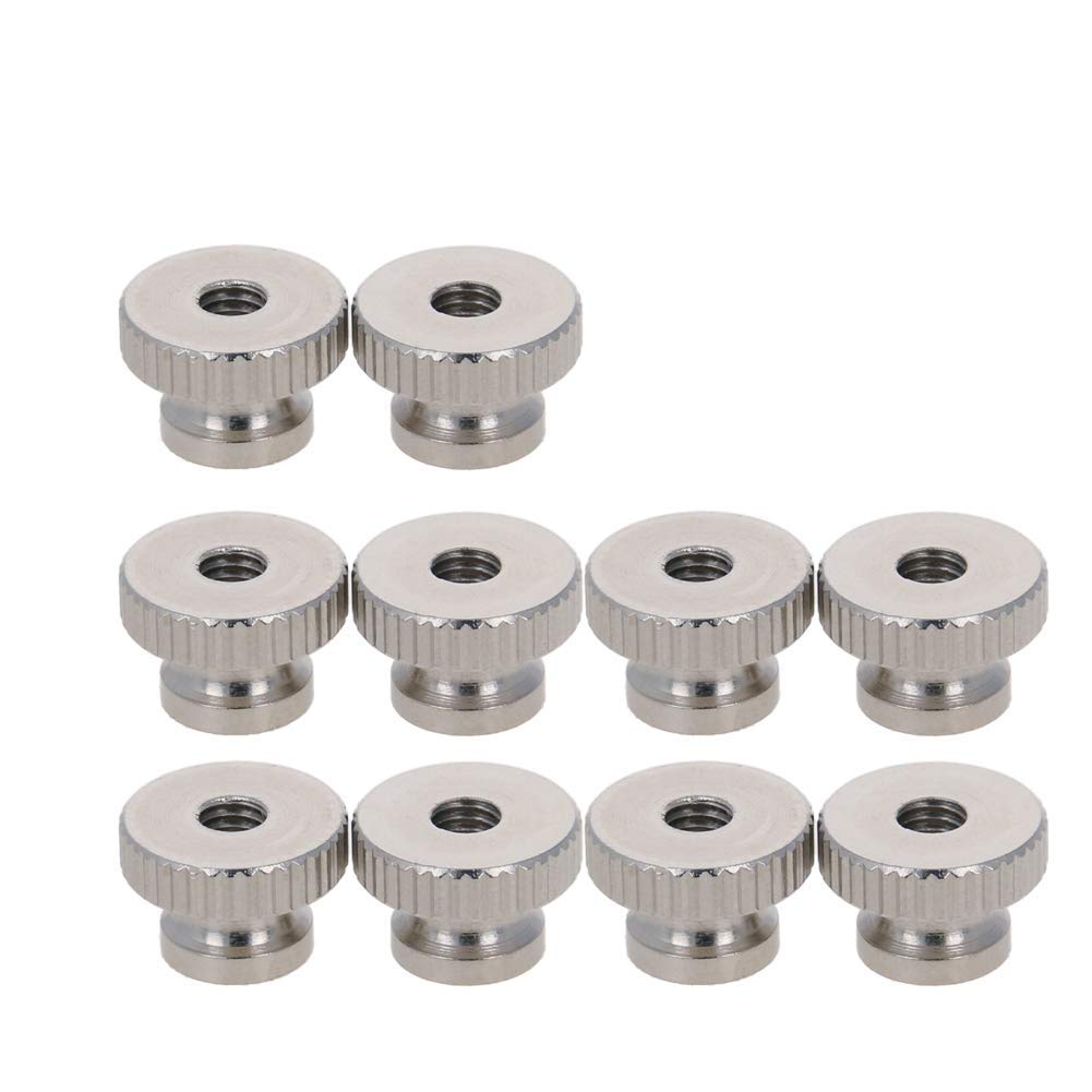 [Australia - AusPower] - MroMax Knurled Thumb Nuts, M4 Through Hole Round Knobs ，Whitewash 304 Stainless Steel, Pack of 10 