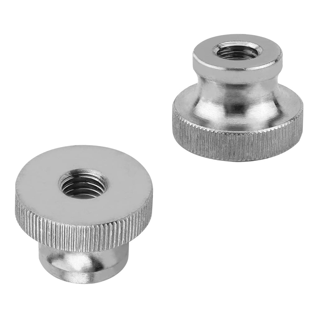 [Australia - AusPower] - MroMax Knurled Thumb Nuts, M8 Through Hole Round Knobs ，Whitewash 304 Stainless Steel, Pack of 2 