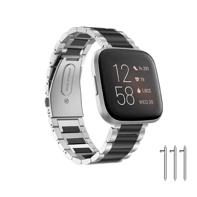 [Australia - AusPower] - GGOOIG Compatible with Fitbit Versa 2 Band, Durable Solid Stainless Steel Metal Strap for Fitbit Versa 2 SmartWatch (Mixing) Mixing 