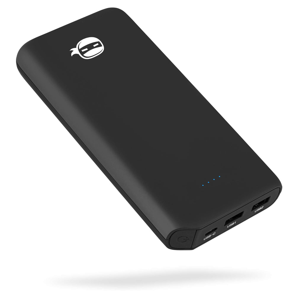 [Australia - AusPower] - NinjaBatt Power Bank – 20000mAh Portable Charger with 2 X USB and USB-C Ports – High-Capacity External Battery Compatible with iPhone, Samsung, iPad, and More Black – 20,000mAh 